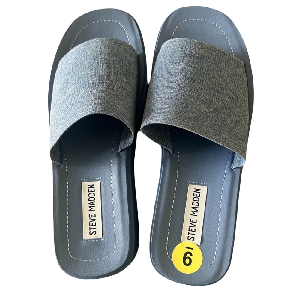Steve Madden Gray Slide Sandals